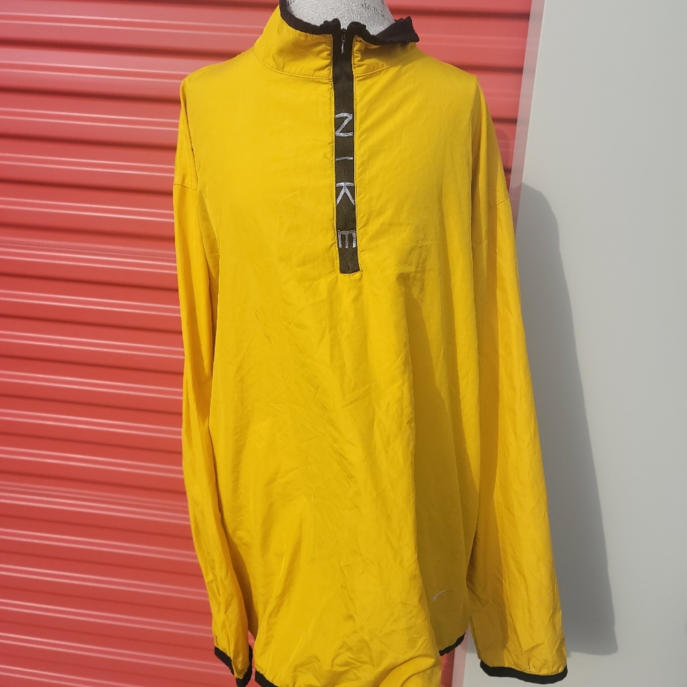 VINTAGE Nike 1/4 zip  Pullover windbreaker size XXL yellow 90s